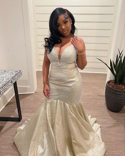 Charming Mermaid Lace-up Back Evening Dress Glam Dress Y6468