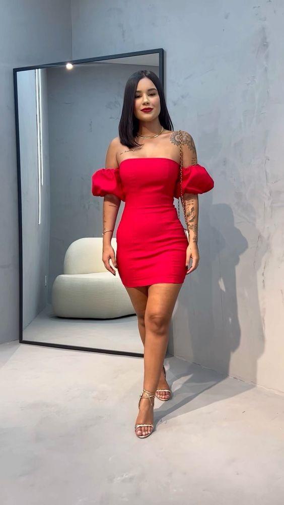 Sexy rotes enges Homecoming-Kleid, rotes Cocktailkleid Y3056