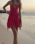Schickes Pinkes Strandkleid, Süßes Homecoming-Kleid Y2959