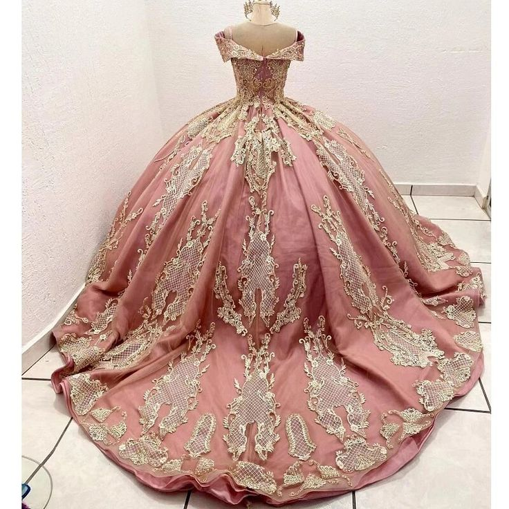 Vestido de quinceañera para niña, con apliques de cuentas, largo hasta el suelo, estilo princesa, Y6521