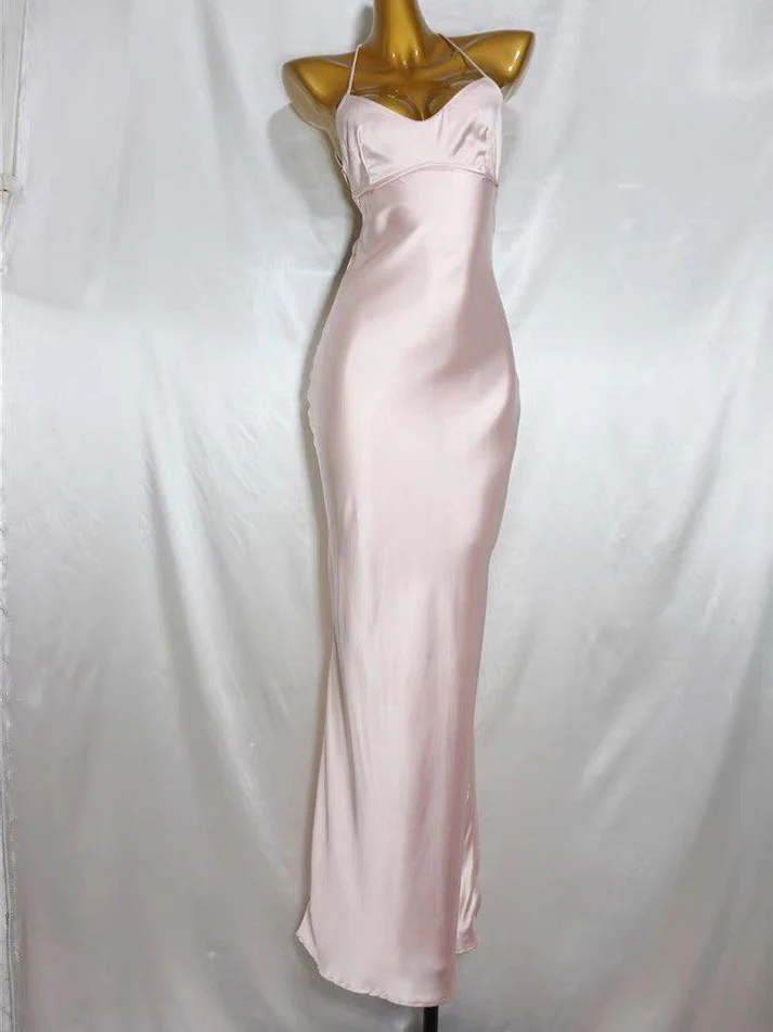 Vestido de fiesta largo ajustado rosa, vestido de noche Y8158