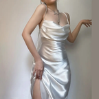 Elegantes weißes Etui-Abendkleid mit Trägern Y7727