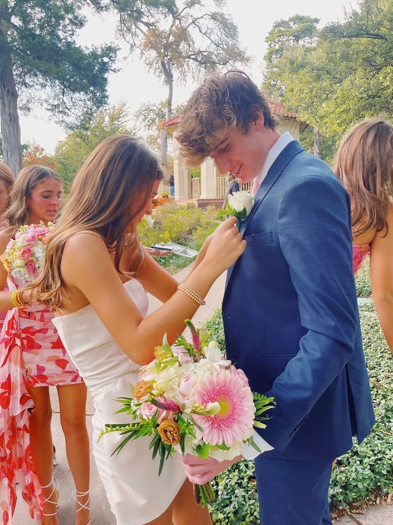 Vestido de fiesta corto blanco sin tirantes, bonito, Y2122