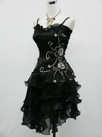 Sexy Schwarzes Chiffon Perlen Cocktailkleid Homecoming Kleid Y7729