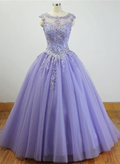 Hermosos vestidos de quinceañera con apliques y cuentas, vestido de fiesta morado Y1252