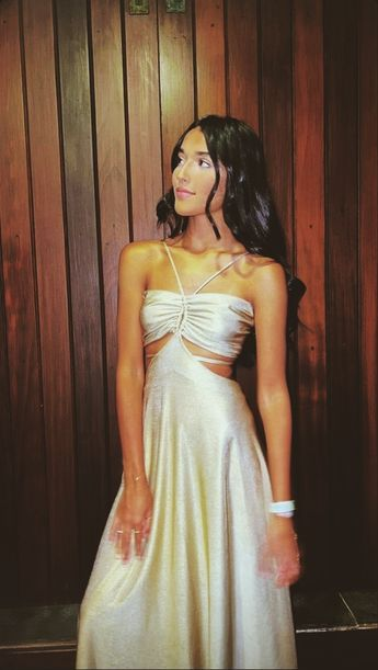 Vestido de noche sexy con cuello halter y corte A Y8162