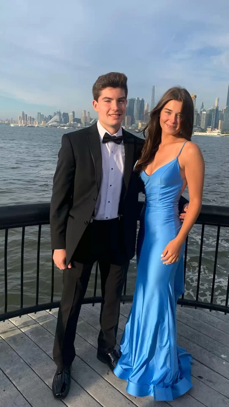 Atlantic Blue Meerjungfrau Rückenfreies Ballkleid Elegantes Abendkleid Y303