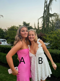Vestido rosa sin tirantes para fiesta de bienvenida, minivestido Y2228