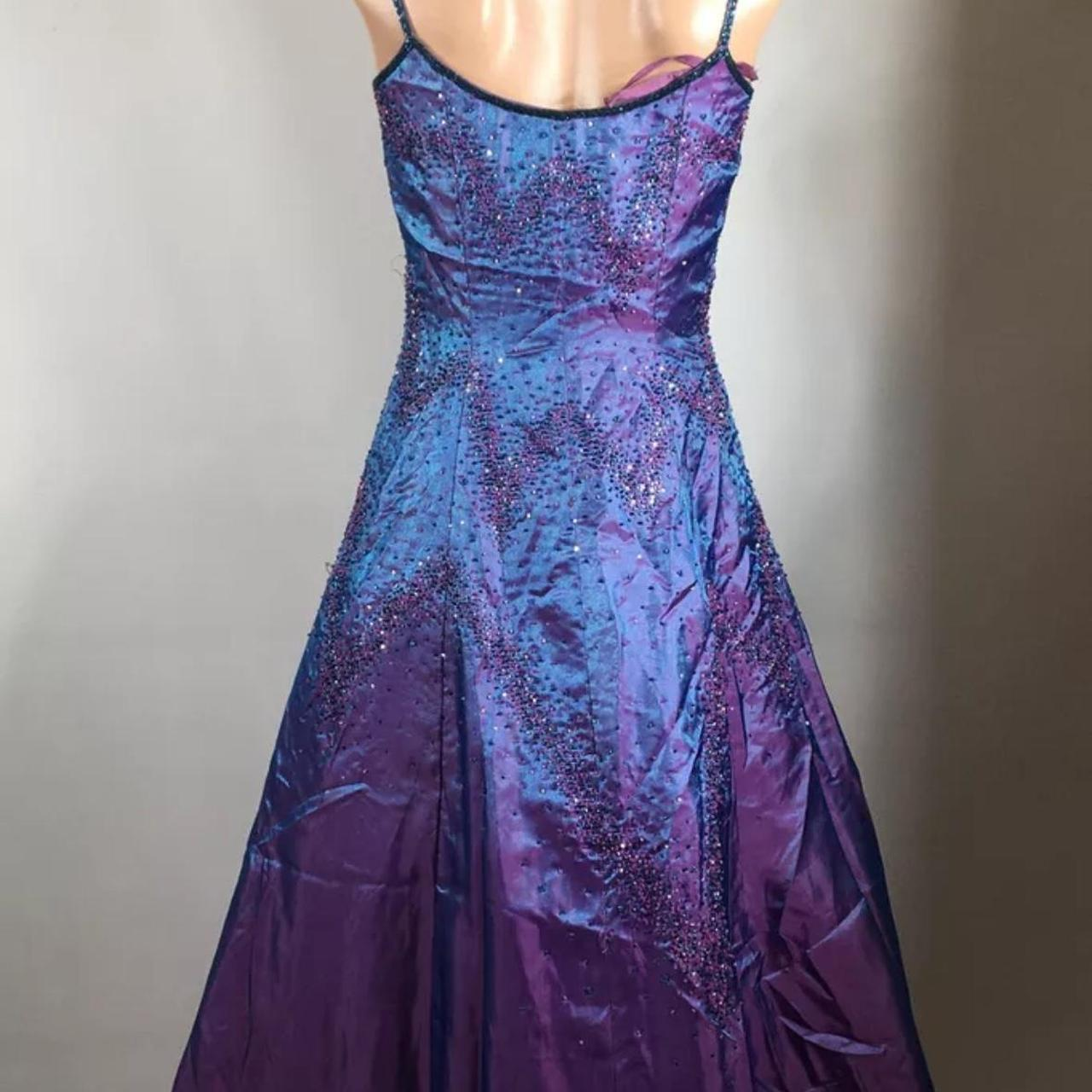 Wunderschönes lila Perlenbesetztes A-Linien-Abendkleid mit Spaghettiträgern, Party- und Ballkleid Y7955