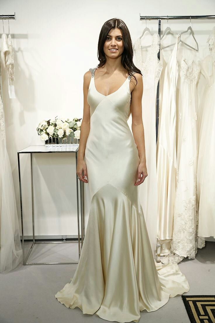 Elegante vestido de noche de sirena con escote en V, vestido de fiesta largo de satén con cuentas Y7941