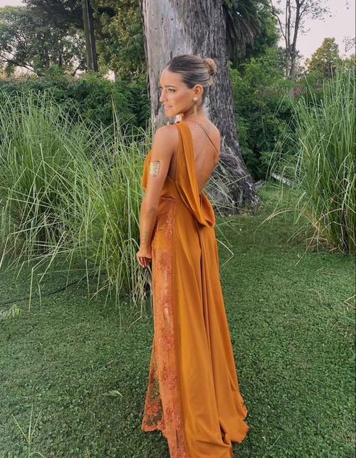 Vestido de fiesta elegante de un solo hombro con abertura, vestido de noche moderno Y6248