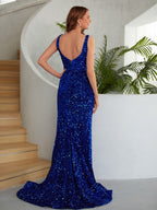 Plunging Neckline Prom Dress with Slit SYP161