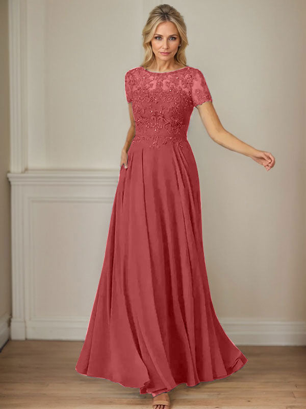 Vestido de gasa azul marino oscuro con escote barco, lentejuelas y corte en A