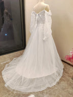 Vestido De Noiva Boho Lace Puffy Tulle Wedding Dresses Bridal Gowns Robe De Mariée Vestidos De Novia-payinti