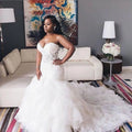 Vestidos De Novia Vintage Lace African Wedding Dresses Sweetheart Mermaid Back Lace Up Tiered Skirts Plus Size Bridal Gowns-payinti