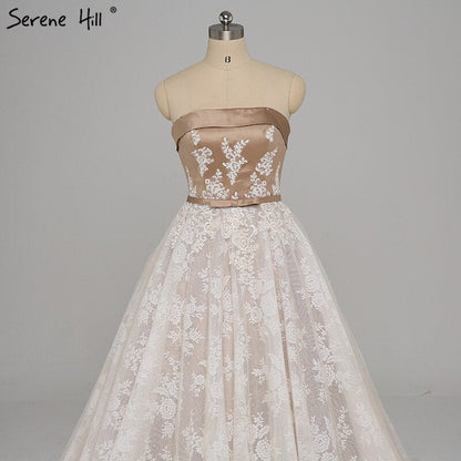 On Sale no return no refundSale Vintage Sleeveless Appliques Satin Prom Dresses 2025 Strapless Sexy Evening Party Dress Longo Real Photo HA2143