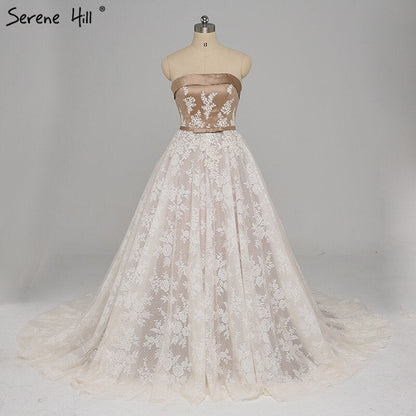 On Sale no return no refundSale Vintage Sleeveless Appliques Satin Prom Dresses 2025 Strapless Sexy Evening Party Dress Longo Real Photo HA2143