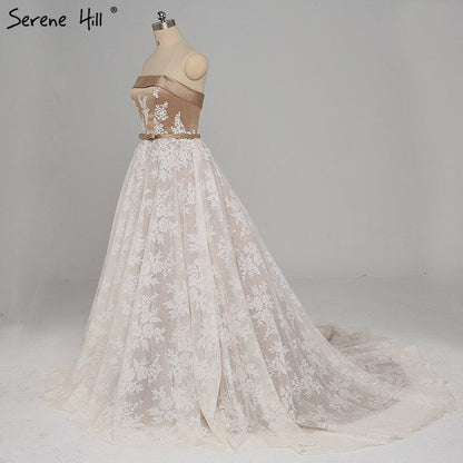 On Sale no return no refundSale Vintage Sleeveless Appliques Satin Prom Dresses 2025 Strapless Sexy Evening Party Dress Longo Real Photo HA2143