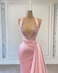 Rosa Langes Ballkleid, Festkleid, Abendkleid, Abschlussfeierkleid Y562