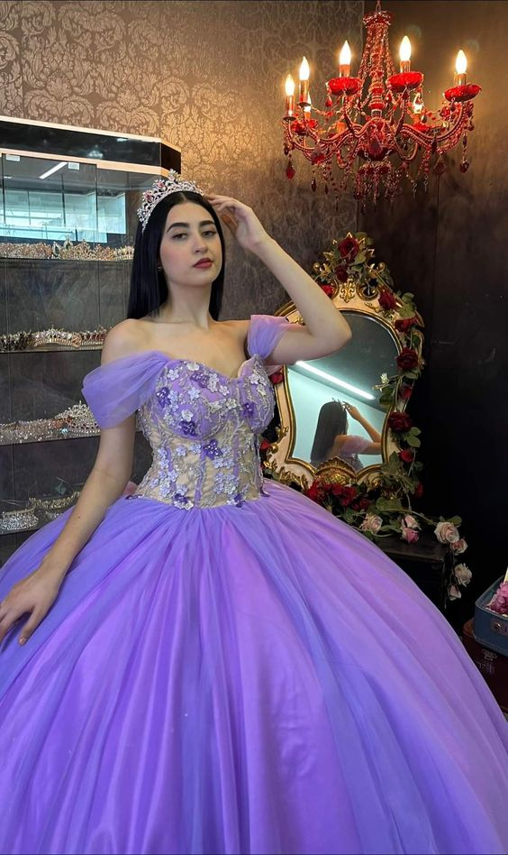 Charmantes schulterfreies Tüll-Ballkleid, Sweet 16-Kleid Y6028