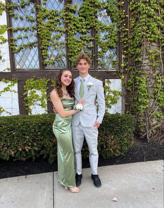 Sage Green Sheath Prom Dress Simple Evening Dress Y6114