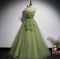 Girls Formal Evening Dress Women's Prom Dresses Party Graduation Gowns Long Green Party Dresses Y4379