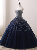 Blaue Pailletten Quinceanera Kleider, Wunderschöne Abendkleider, Ballkleid Y930