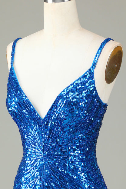 Glitzerndes, weißes, figurbetontes, kurzes Homecoming-Kleid mit Schnürung am Rücken, Perlen und Quaste