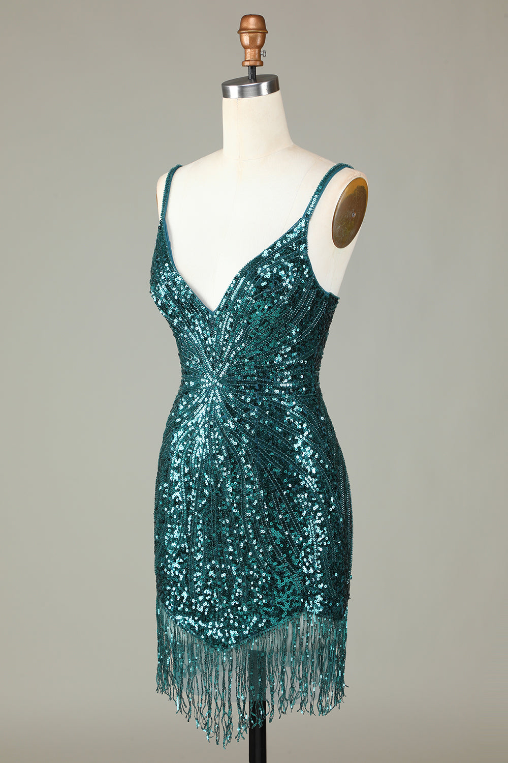Glitzerndes, weißes, figurbetontes, kurzes Homecoming-Kleid mit Schnürung am Rücken, Perlen und Quaste