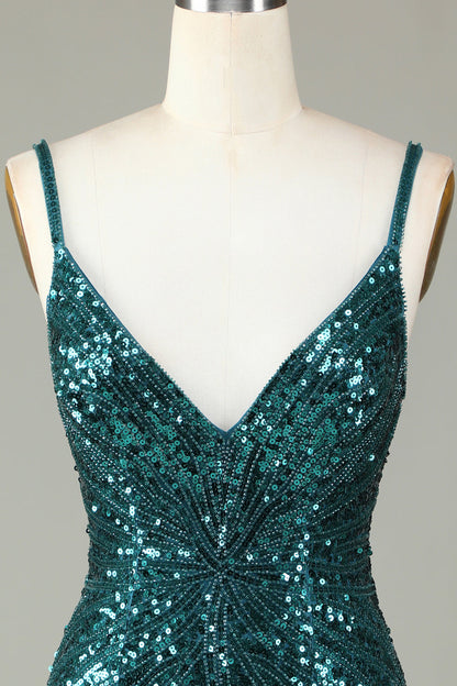 Glitzerndes, weißes, figurbetontes, kurzes Homecoming-Kleid mit Schnürung am Rücken, Perlen und Quaste