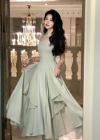 Elegante vestido midi con volantes para verano, nuevo vestido de noche para mujer, ropa de moda para mujer, vestido de verano Y4709
