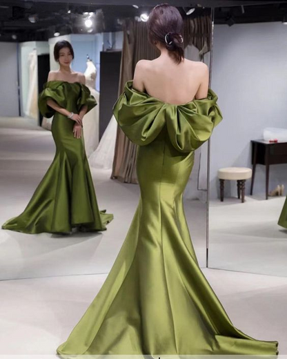 Smaragdgrünes Abendkleid Damen Partykleid Schulterfrei Sexy Bodycon Kleid Abendclub Geburtstagskleid Y4047