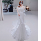 Vestido de novia sirena con purpurina, elegante, Y2415