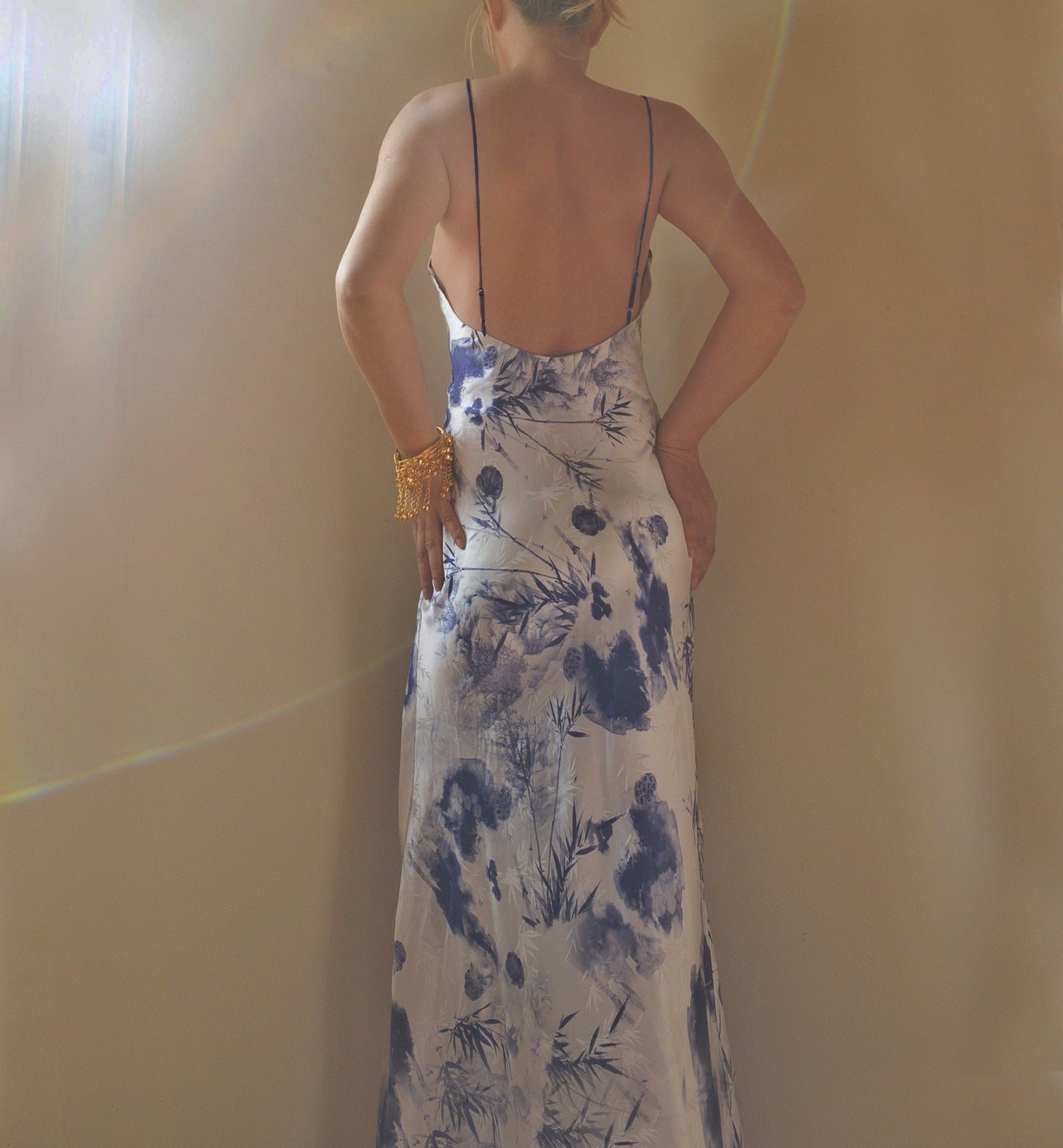 Rhiannon Silk Dress Ink Bamboo