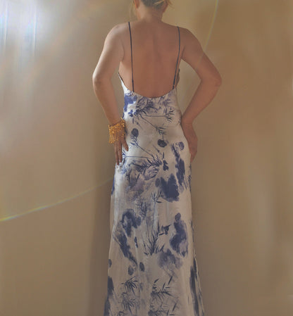 Rhiannon Silk Dress Ink Bamboo