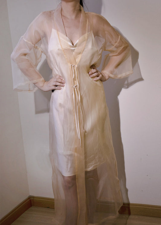 SHEER SILK ORGANZA COVER-UP