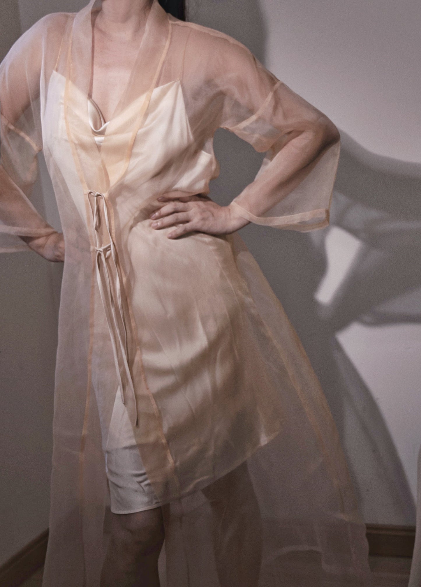 SHEER SILK ORGANZA COVER-UP