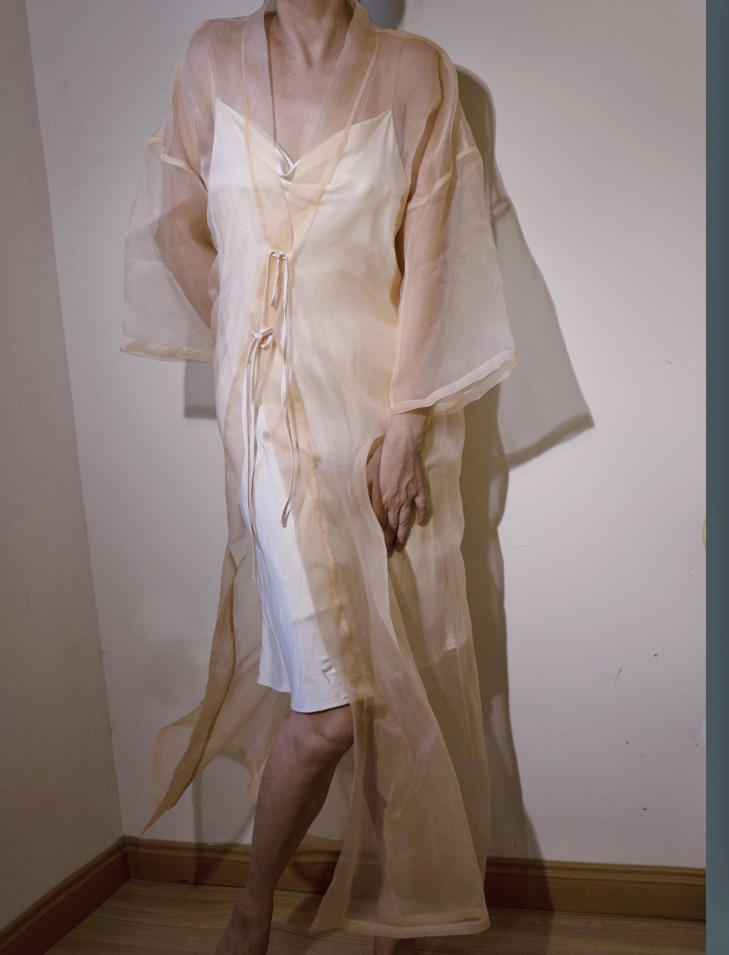 SHEER SILK ORGANZA COVER-UP