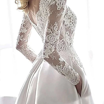 Wedding Dresses 2021 Bride Dress Elegant Full Case Court Train Vestido De Noiva A-line Princess Luxury Light Wedding dress-payinti