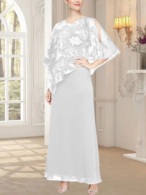 Vestido largo de malla brillante con corpiño asimétrico superpuesto novedoso