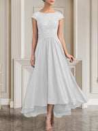 Vestido de gasa con encaje y lentejuelas para madre de la novia, corte A, largo hasta el suelo