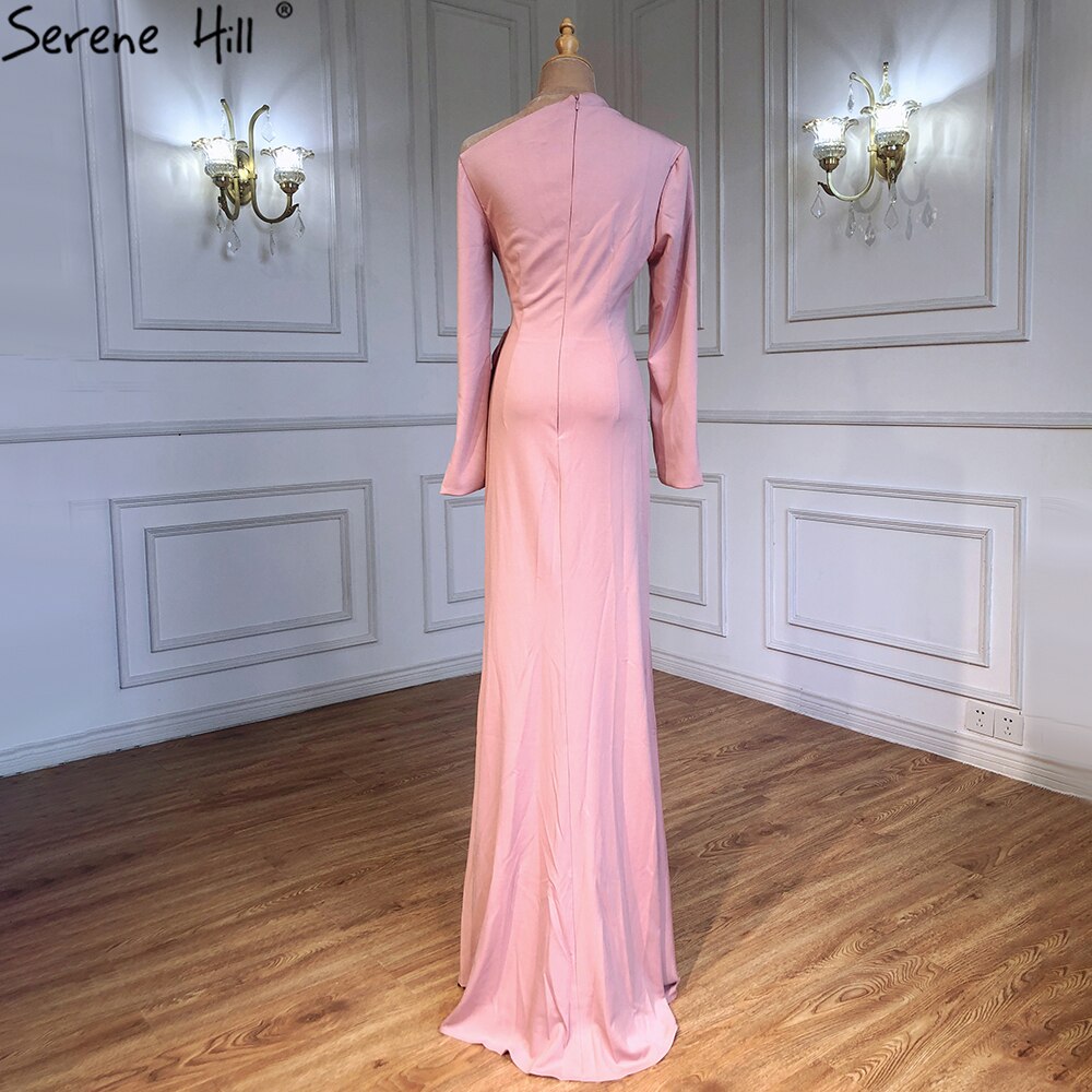 En oferta, sin devolución ni reembolso. Vestidos de fiesta sencillos de satén blanco con mangas largas, corte sirena, elegantes, LA70298. 