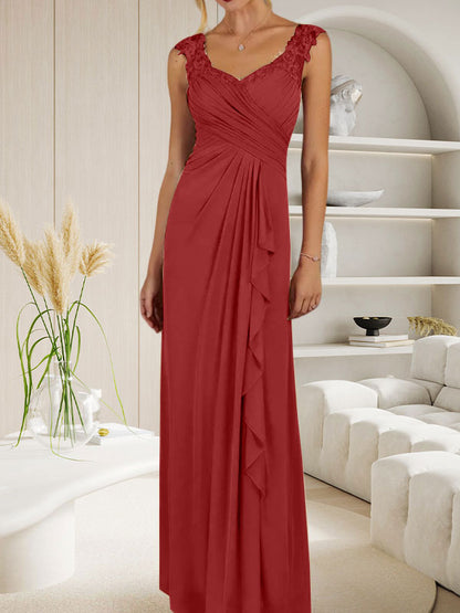 Champagnerfarbenes A-Linien-Kleid mit herzförmigem Ausschnitt und plissiertem Netzstoff