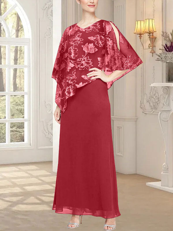 Vestido largo de malla brillante con corpiño asimétrico superpuesto novedoso