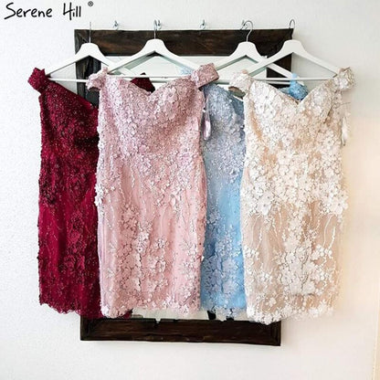 En oferta, sin devolución ni reembolso.Vestido de cóctel sexy con flores hechas a mano en color vino tinto, sin mangas, por encima de la rodilla, para fiesta, 2025, LA60979 