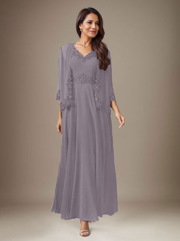 Vestido de gasa con lentejuelas en color ciruela