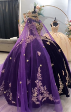 Impresionante vestido de quinceañera de princesa morado, vestido morado para dulces 16 Y6560