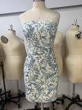 Print Floral Short Homecoming Dress,Strapless Party Dress  Y3080