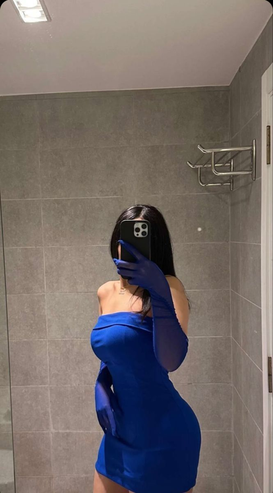 Royal Blue Strapless Mini Homecoming Dress Sexy Royal Blue Bodycon Dress Y2501