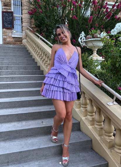 Vestido corto de fiesta con cuello espagueti y volantes, minivestido sexy Y2199